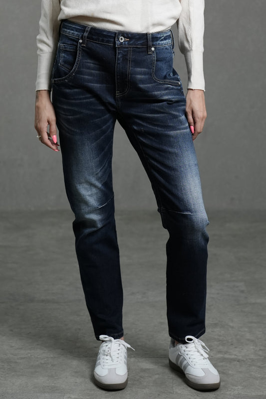Blue Mid-Stretch Slim Fit Jeans