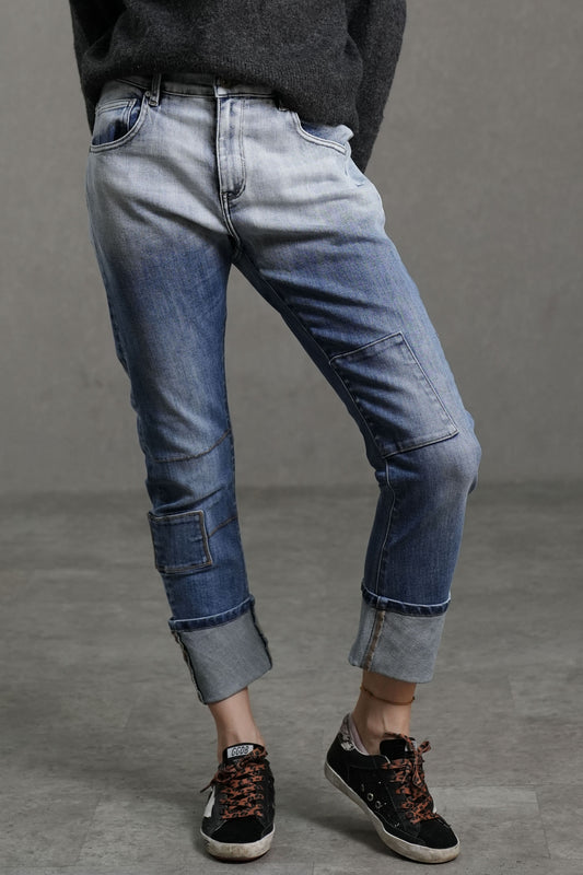 Blue Gradient Mid-Stretch Slim Fit Jeans