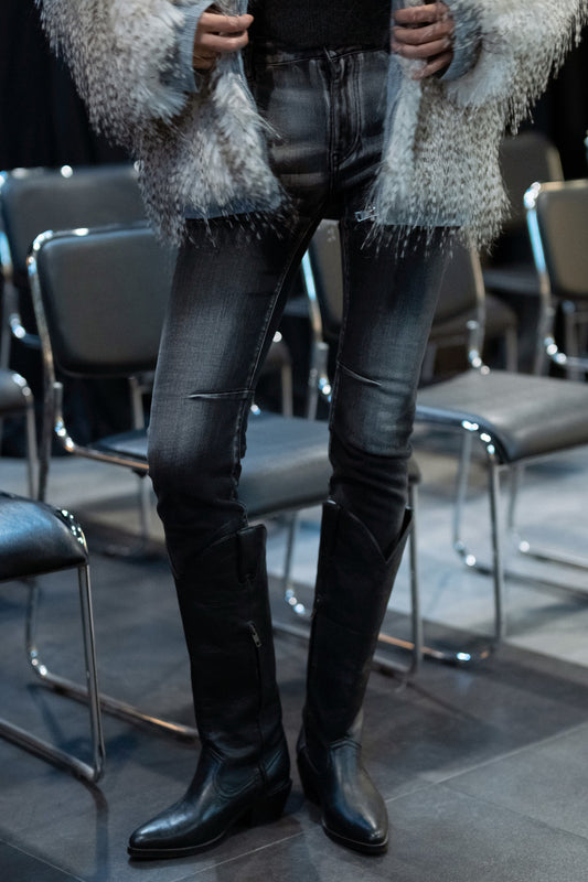 Black Gradient Low-Stretch Slim Fit Jeans