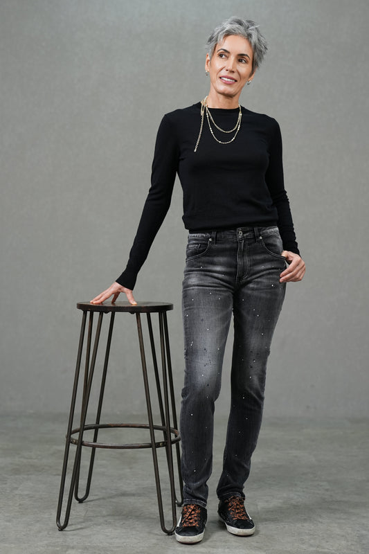 Black Low-Stretch Slim Fit Jeans