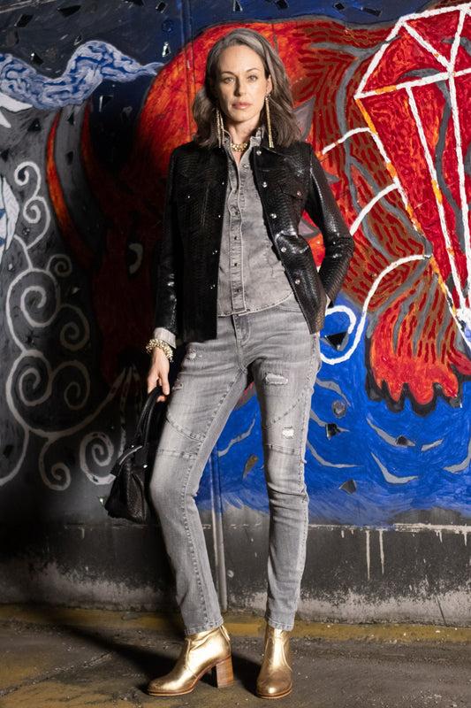 Grey High-Stretch Slim Fit Jeans