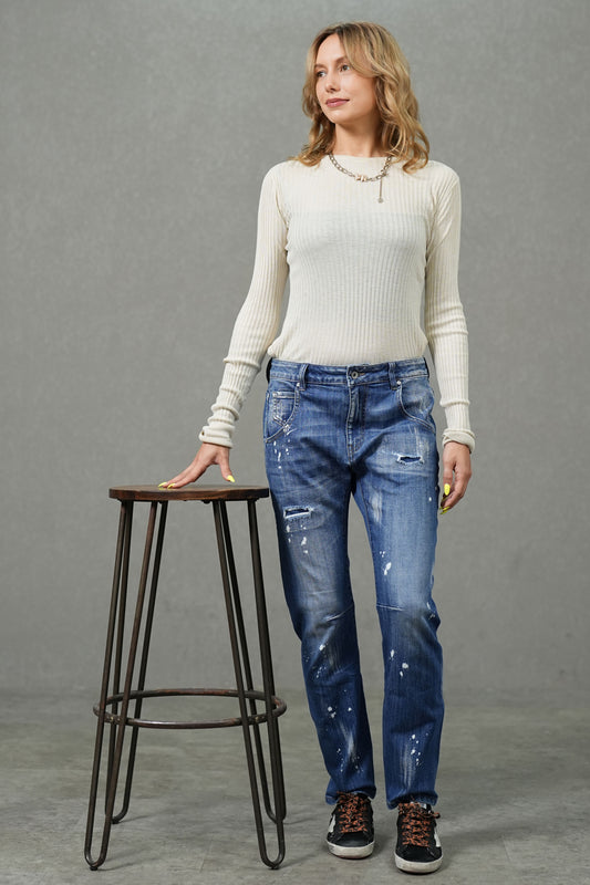 Blue Mid-Stretch Slim Fit Jeans