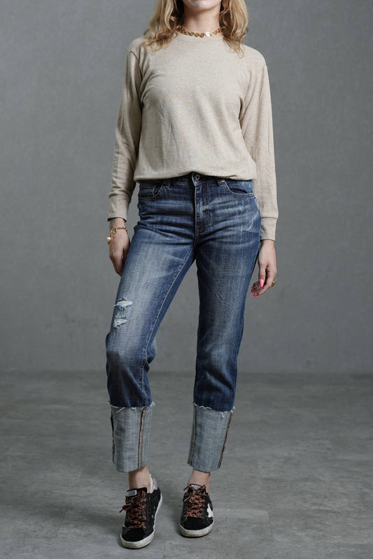 Blue Low-Stretch Slim Straight Jeans