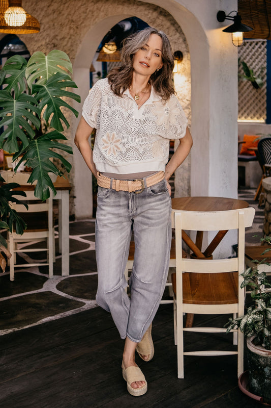 Light Grey Wash Tapered Jeans