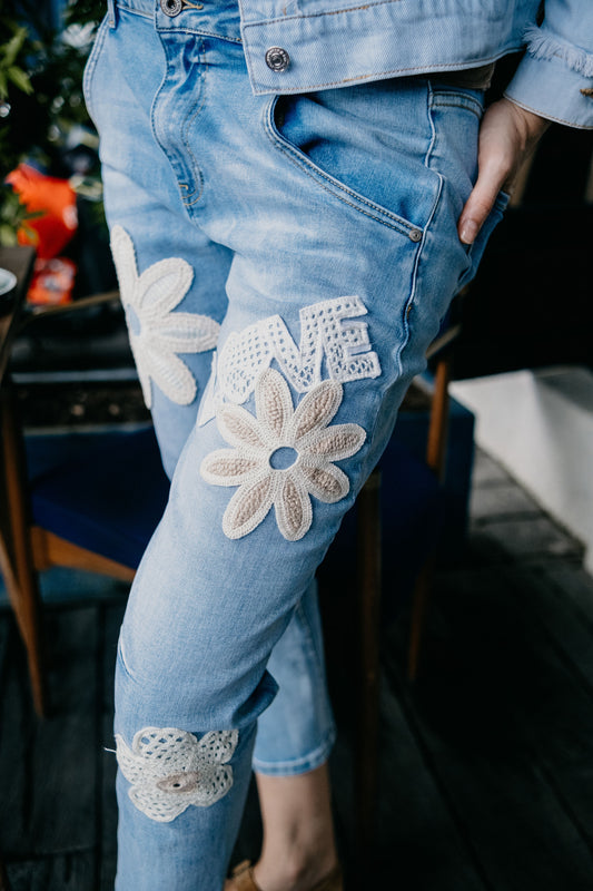 Light Blue Wash Tapered Jeans