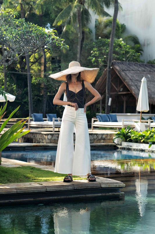White High-Rise Wide-Leg Jeans